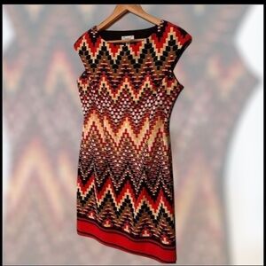 Maggy L Petite 10 Sheath‎ Dress Multicolor